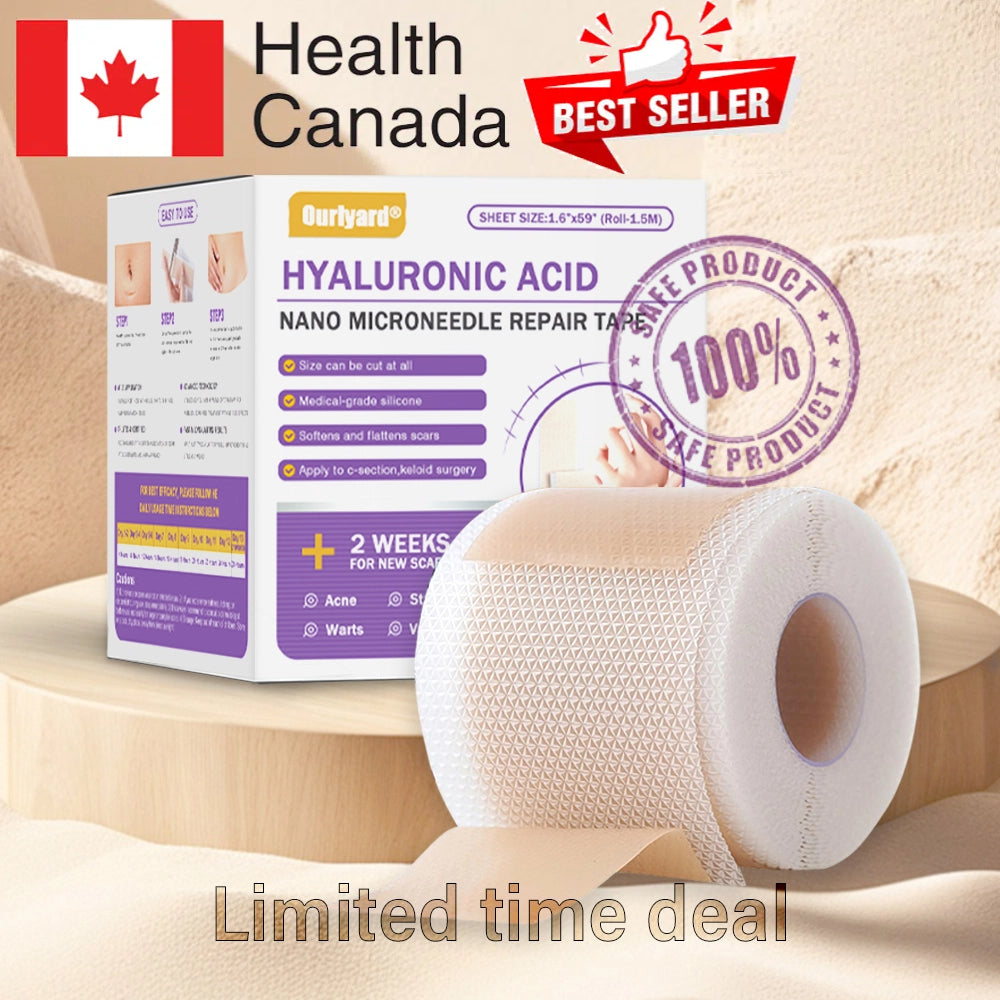 ✅Official Store |Ourlyard® Hyaluronic Acid Nano Microneedle Repair Tape🍁❤️(Treatment of old and new scars, reduction of surgical scars, stretch marks, keloids, acne, burns, warts, dermatomes and varicose veins)