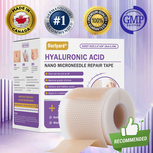 ✅Official Store |Ourlyard® Hyaluronic Acid Nano Microneedle Repair Tape🍁🏥(Treatment of old and new scars, reduction of surgical scars, stretch marks, keloids, acne, burns, warts, dermatomes and varicose veins)