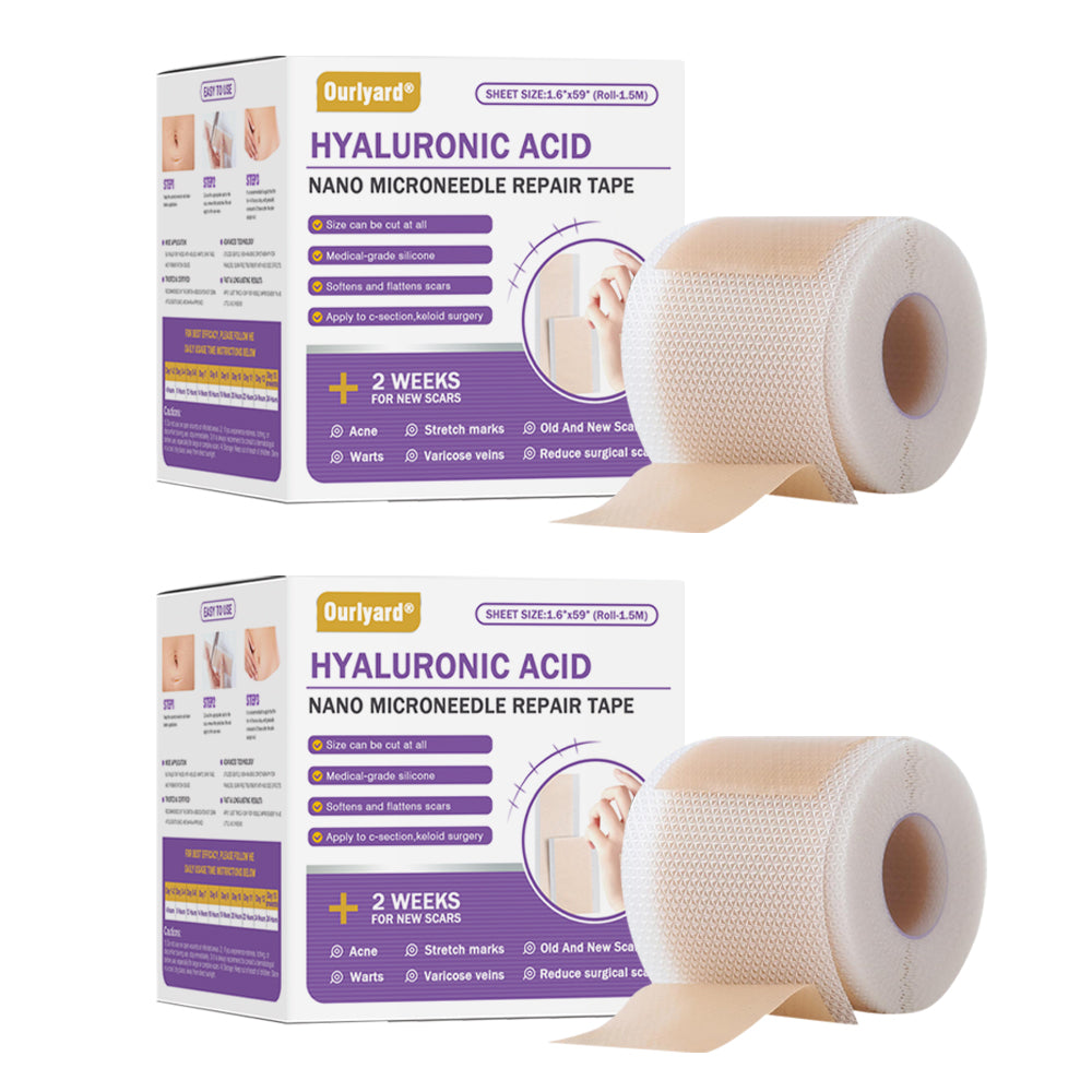 ✅Official Store |Ourlyard® Hyaluronic Acid Nano Microneedle Repair Tape🍁🏥(Treatment of old and new scars, reduction of surgical scars, stretch marks, keloids, acne, burns, warts, dermatomes and varicose veins)